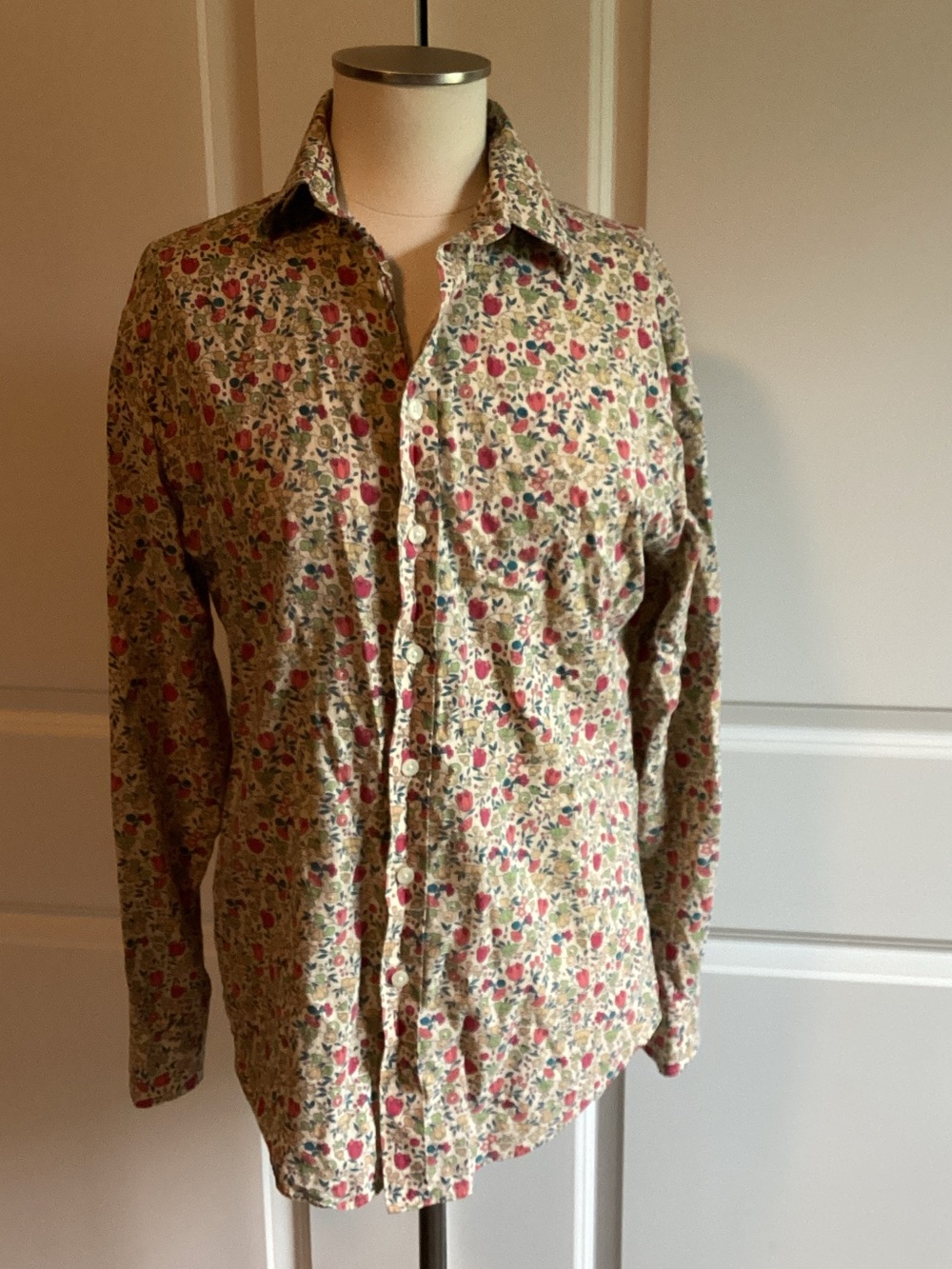 Liberty of London Floral Cotton Button-Up Shirt Size Small